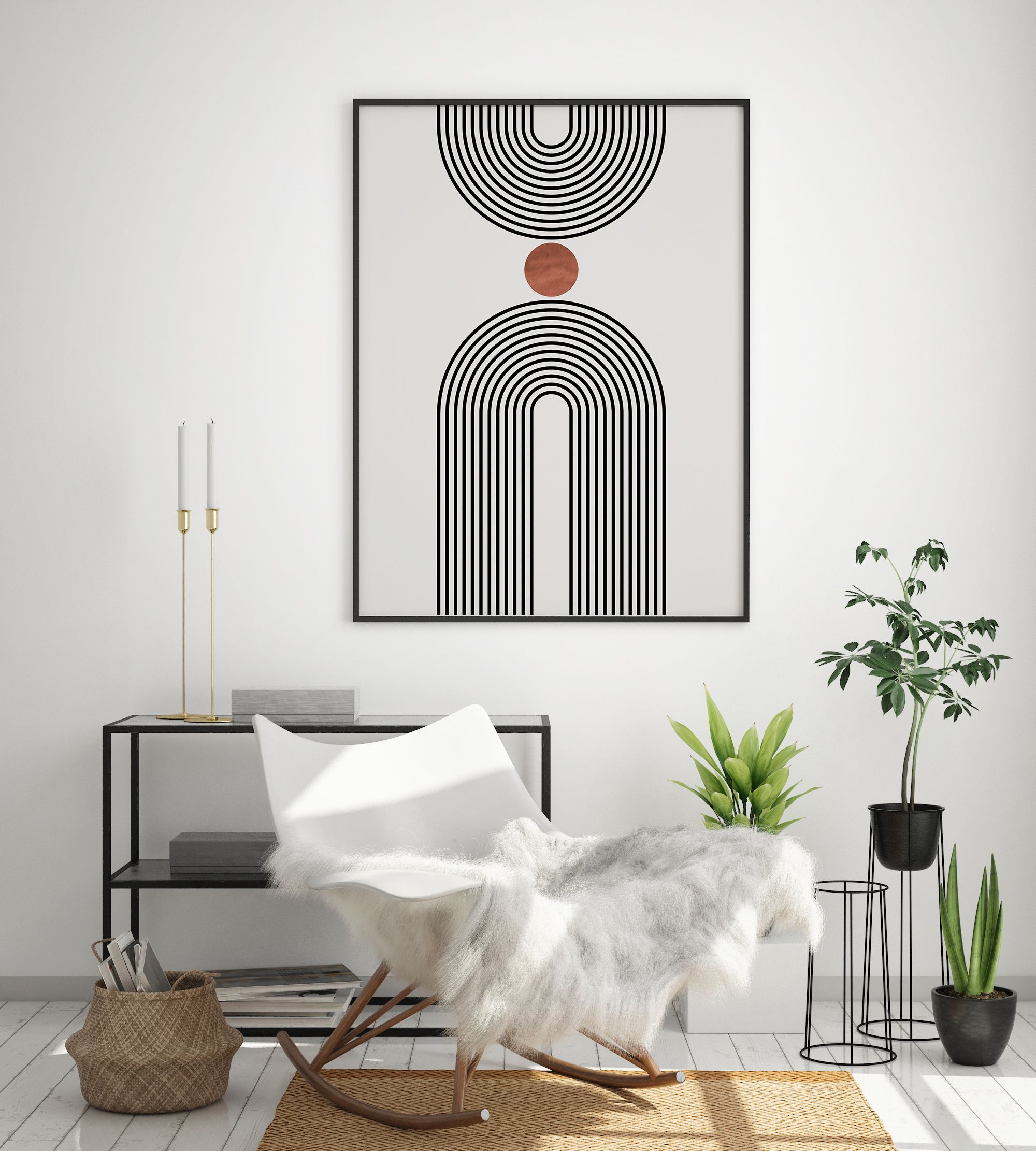 Mid Century Modern Wall Art With Most Recent Geometric Rainbow Printable Art Mid Century Modern Wall (View 18 of 20)
