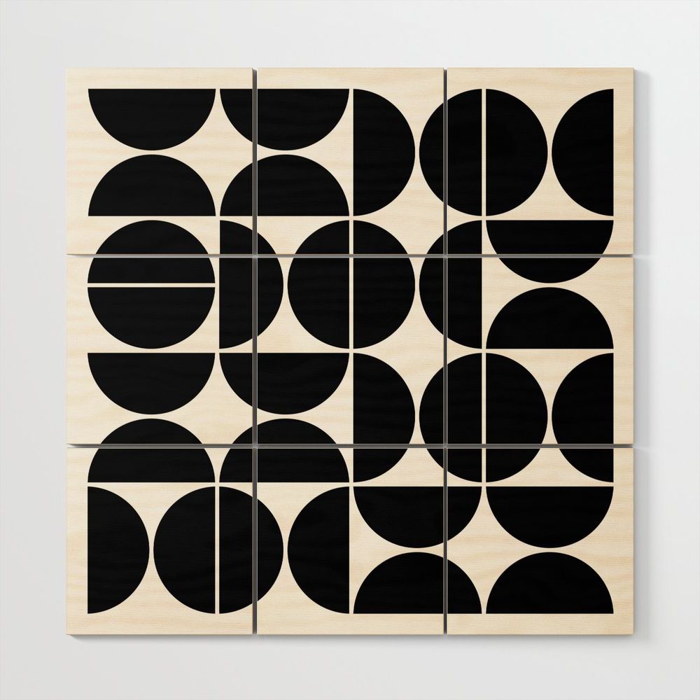 Mid Century Wood Wall Art With Fashionable Mid Century Modern Geometric 04 Black Wood Wall Art (View 14 of 20)