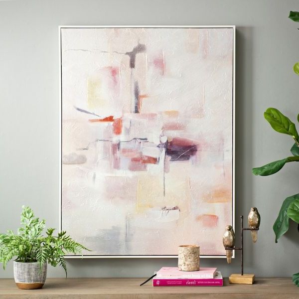 Modern Framed Art Prints Pertaining To Most Current Pink Abstract Framed Canvas Art Print From Kirkland's In (View 11 of 20)