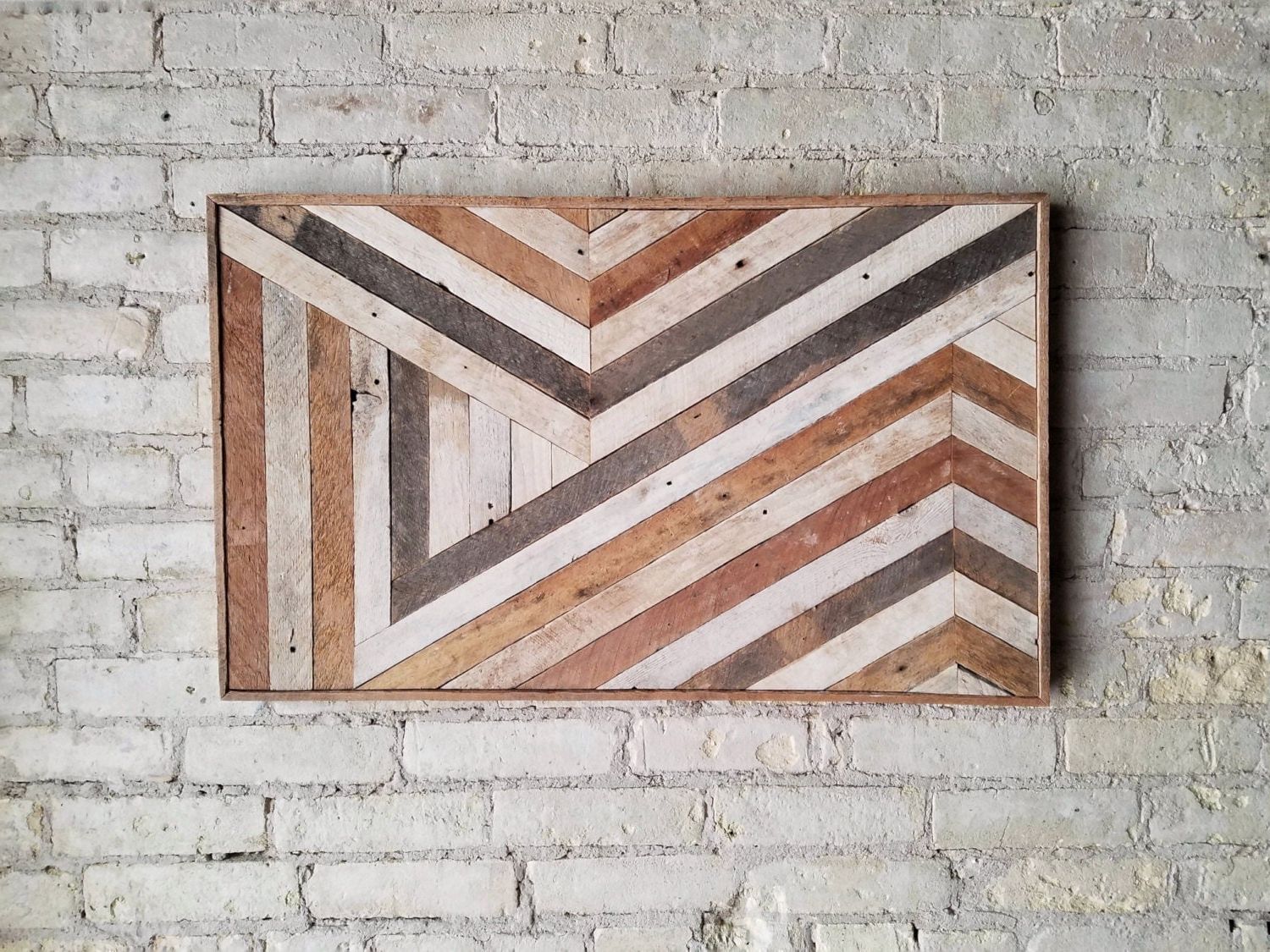 Most Recent Abstract Wood Wall Art Intended For Reclaimed Wood Wall Art, Wall Decor, Abstract Chevron (View 5 of 20)