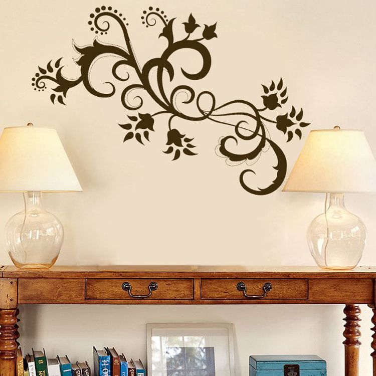 Most Recent Stripes Wall Art Within Paisley Swirls Flowers Vinyl Wall Decals (View 13 of 20)