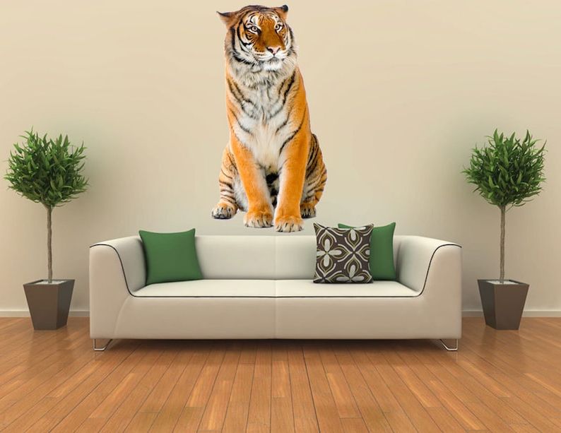Most Recent Tiger Wall Decal Room Decor Tiger Wall Sticker Removable Inside Tiger Wall Art (View 5 of 20)