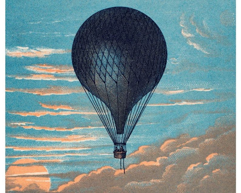 Most Recent Vintage French Hot Air Balloon Art Print Antique Victorian Pertaining To Balloons Framed Art Prints (View 15 of 20)