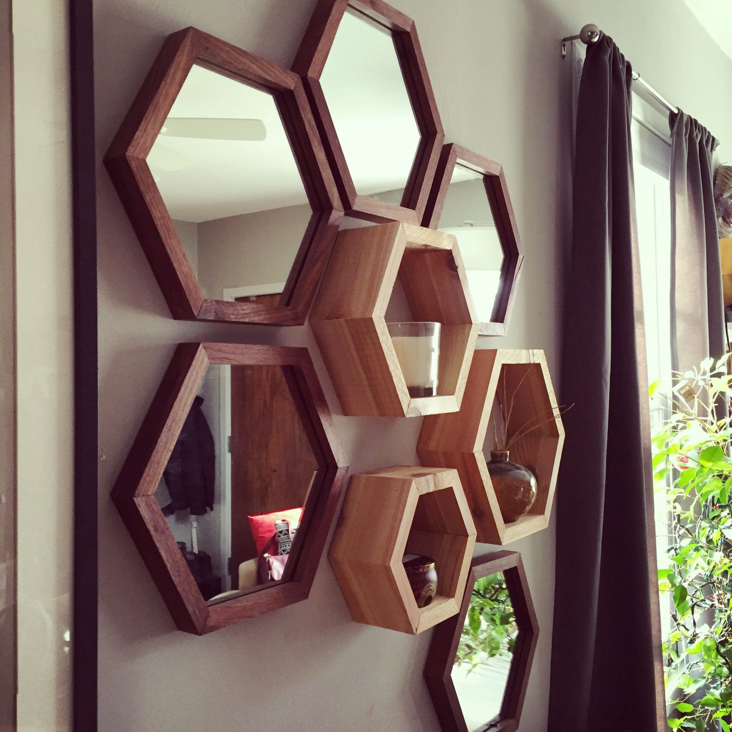 Most Recently Released Hexagons Wall Art For Set Of 3 Hexagon Shelves $46 Hexagon Mirror $40 Available (View 1 of 20)