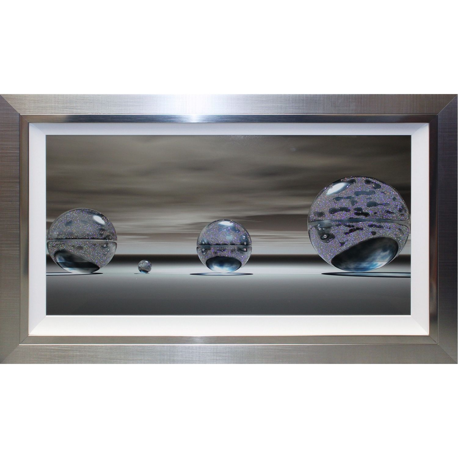 Most Recently Released Liquid Wall Art Within Complete Colour Silver Spheres Liquid Art, Silver (View 15 of 20)