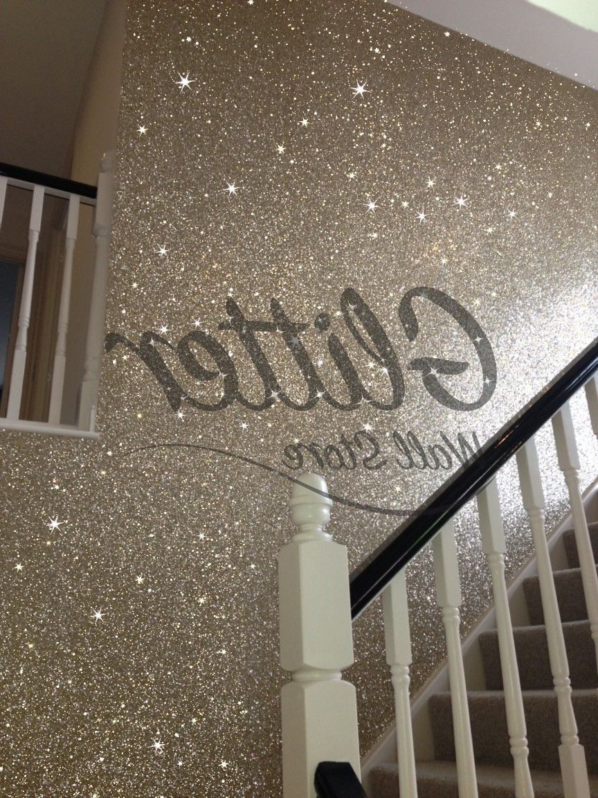 Most Up To Date Glitter Wall Art In Gold Glitter Wallpaper Hallway (View 4 of 20)
