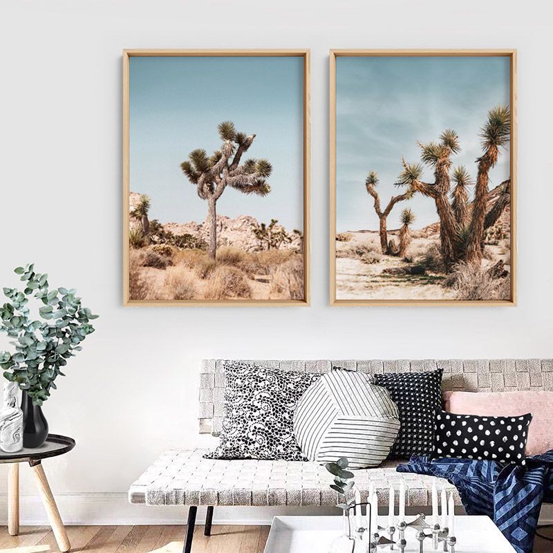 Most Up To Date Joshua Trees Desert Landscape Set Of 2 Art Prints For Desert Inn Framed Art Prints (View 4 of 20)