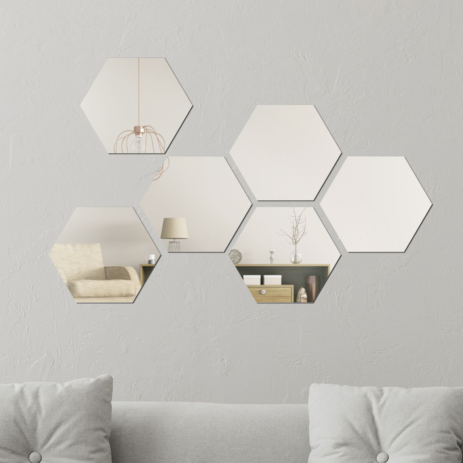 Most Up To Date Walplus Minimalist Hexagon Acrylic Wall Mirror Tiles Diy Inside Hexagons Wood Wall Art (View 11 of 20)
