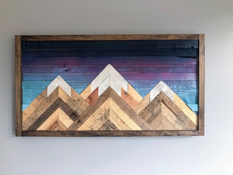 Mountain Wood Wall Art/decor 24in X 12in (View 8 of 20)