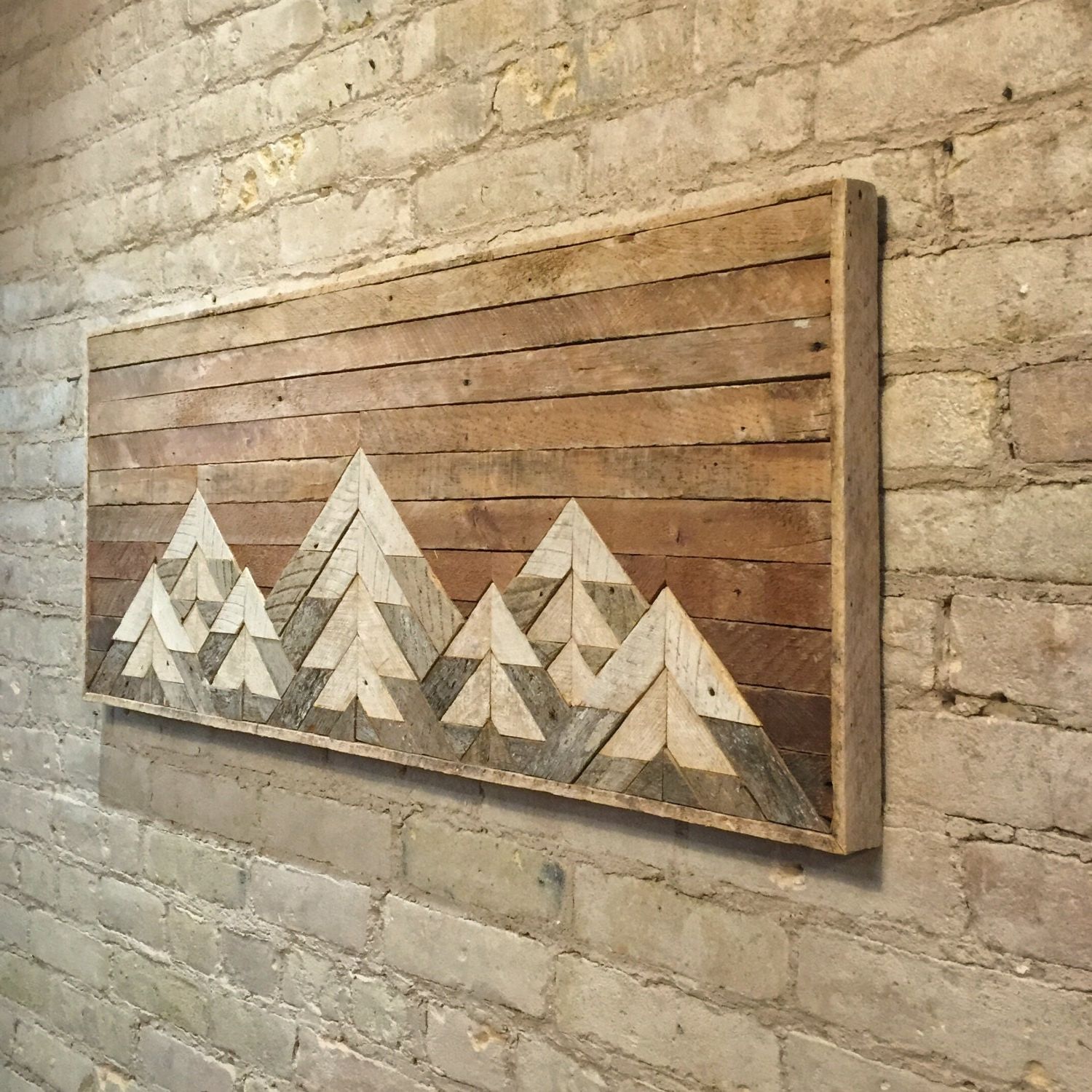 Mountains Wood Wall Art Inside Well Known Reclaimed Wood Wall Art, Wall Decor Or Twin Headboard (View 1 of 20)