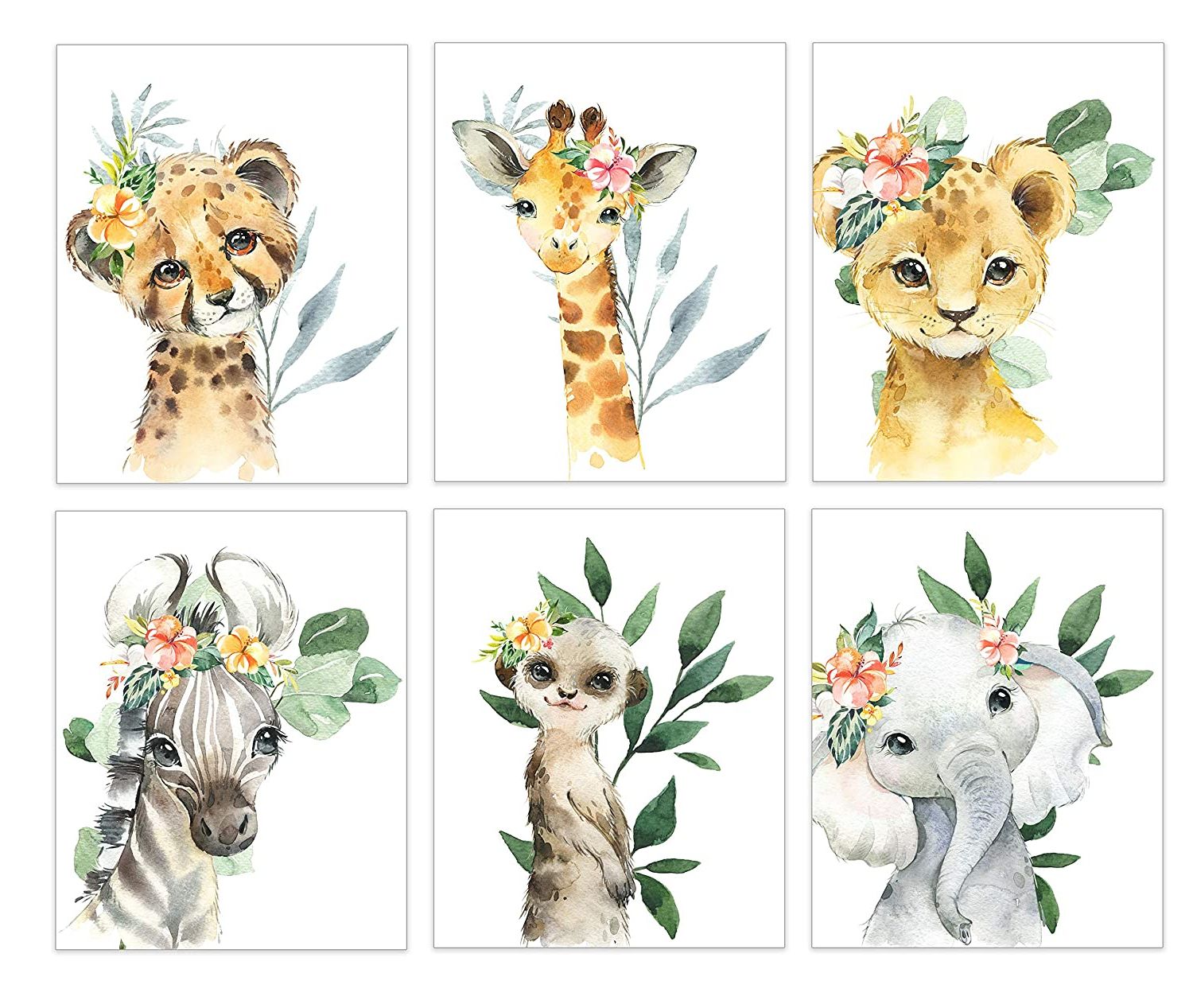 Newest Jungle Wall Art Throughout Amazon: Safari Nursery Girl – Safari Animal Pictures (View 13 of 20)