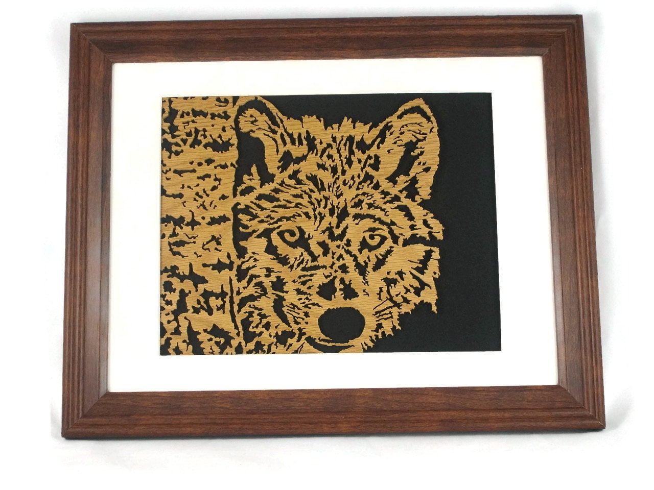 Oak Wood Wall Art With Widely Used Wolf Framed Wood Wall Hanging Art Decor Handmade From  (View 6 of 20)