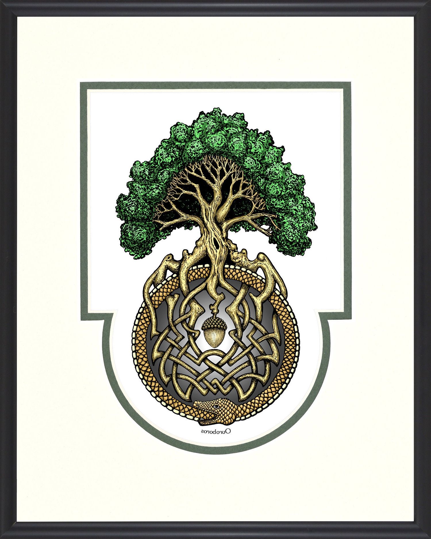 Ouroboros Tree  Framed Digital Art Print – 8 X 10 Within Most Recently Released Dragon Tree Framed Art Prints (View 3 of 20)