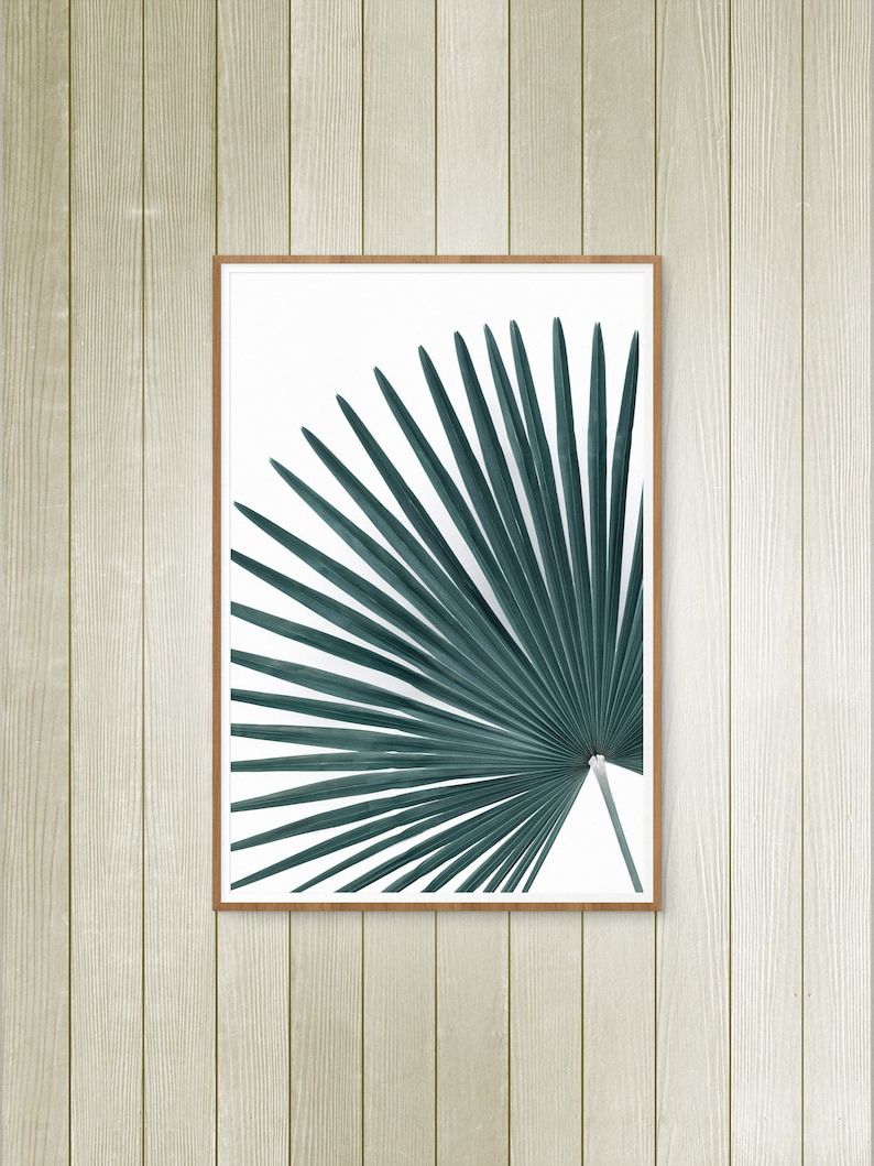 Palm Leaf Wall Art Botanical Print Wall Decor Minimalist Intended For Widely Used Palm Leaves Wall Art (View 7 of 20)