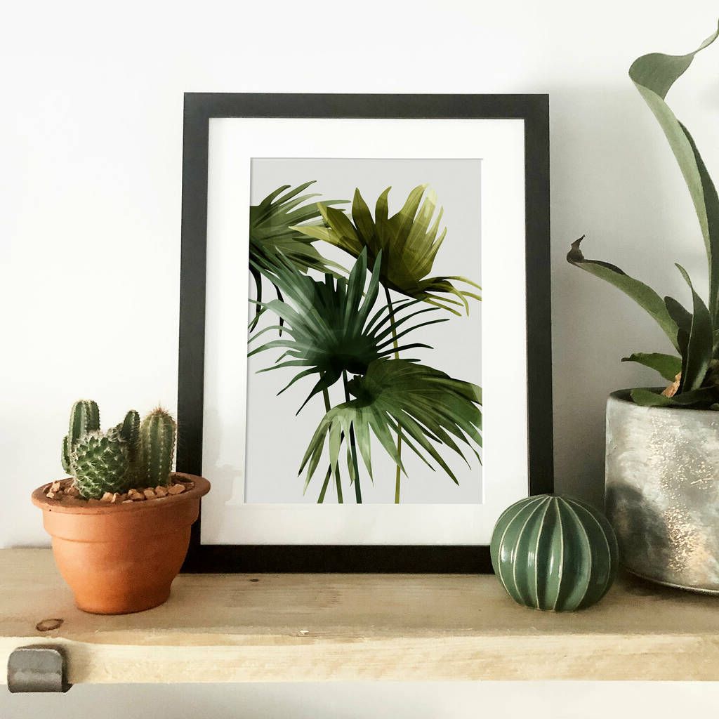 Palm Leaves Wall Art Inside Most Recently Released Botanical Palm Leaf Wall Art Printgreen Lili (View 1 of 20)