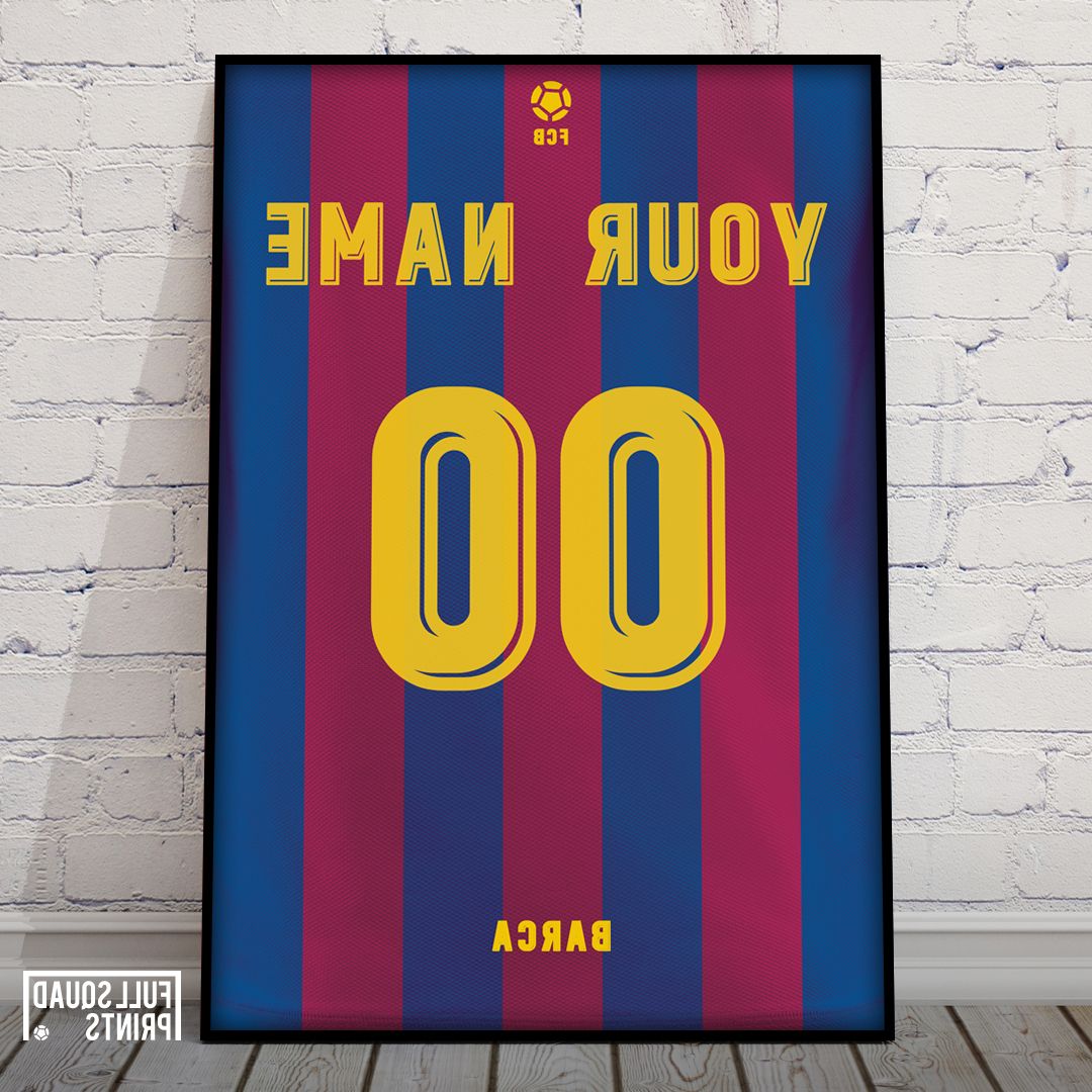 Personalised Barcelona Football Poster – Football Gifts For Trendy Barcelona Framed Art Prints (View 11 of 20)