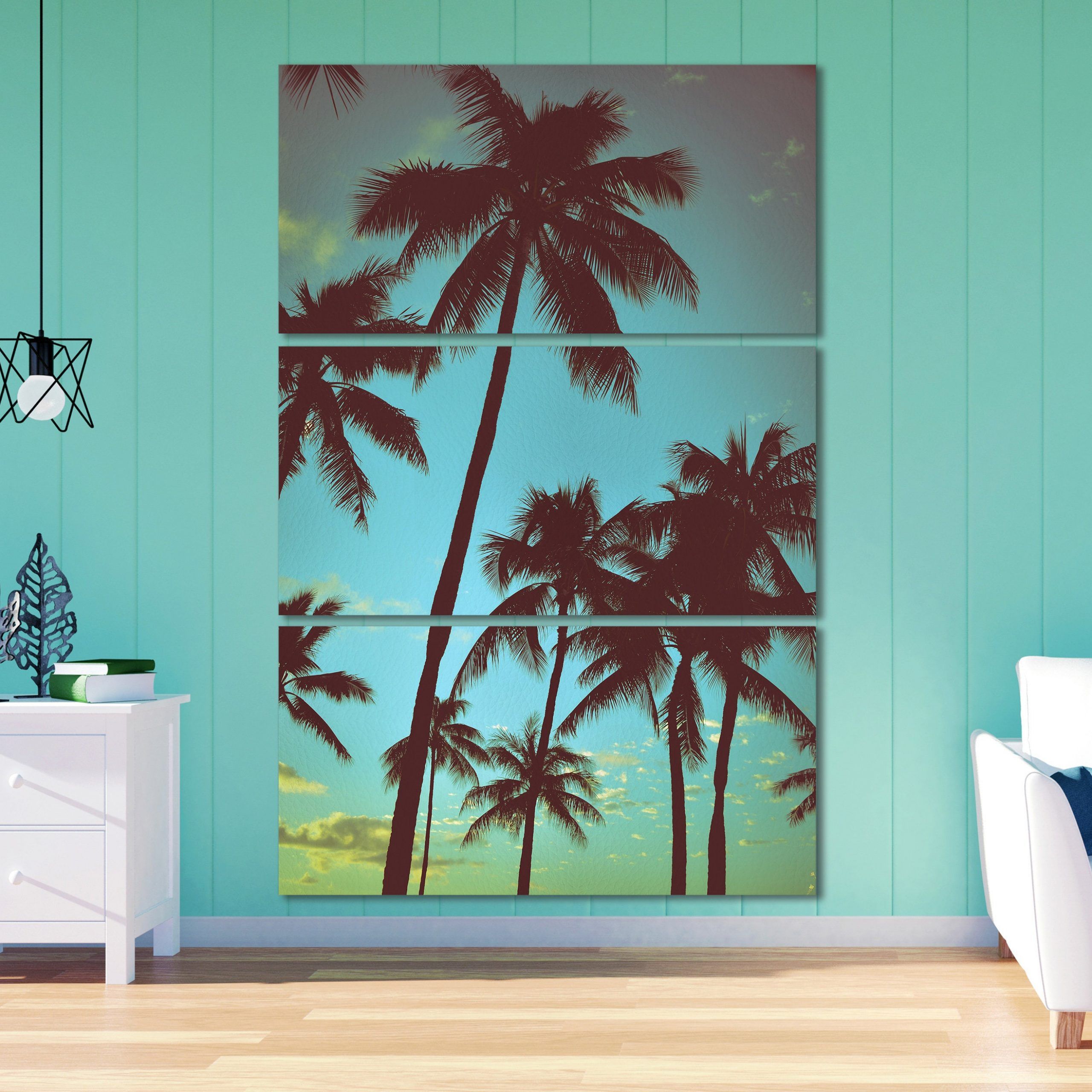 Popular Hawaii Wall Art Pertaining To Hawaii Palms Vintage Filter Leather Print/large Wall Art (View 13 of 20)