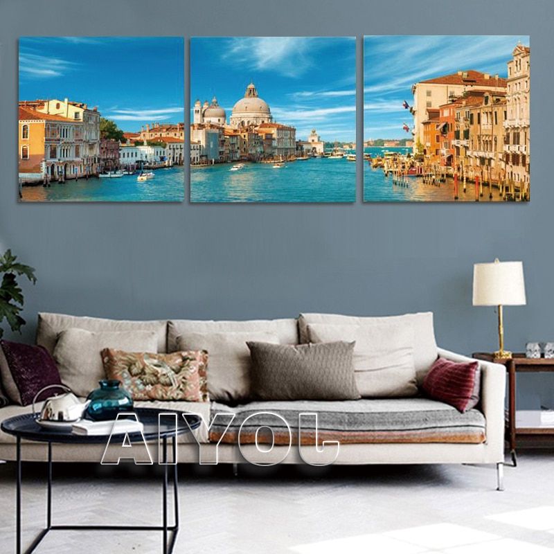 Popular Italy Framed Art Prints Pertaining To (no Frame) 3 Piece Wall Art Prints Italy Venice Water City (View 15 of 20)