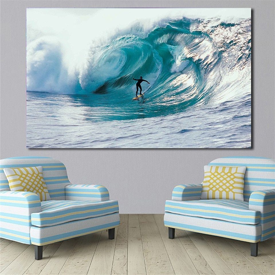 Popular Wave Wall Art With Canvas Pictures Wall Art Frame 1 Piece Extreme Sports (View 5 of 20)