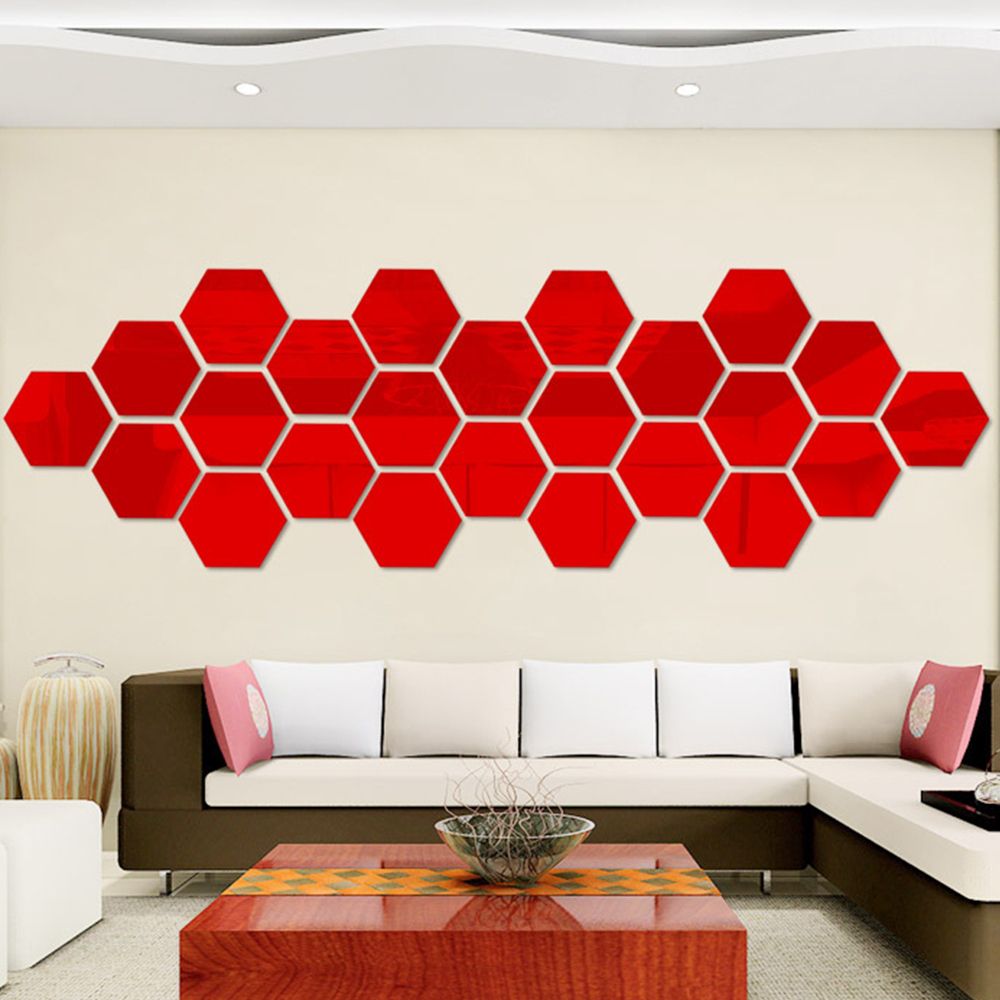 Preferred Hexagons Wall Art For Carevas 12 Piece 3d Hexagon Acrylic Mirror Wall Stickers (View 2 of 20)