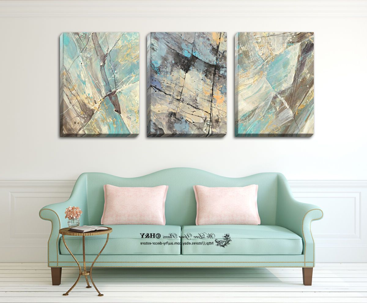 Preferred Set Of 3 Abstract Stretched Canvas Prints Framed Wall Art Inside Modern Framed Art Prints (View 6 of 20)