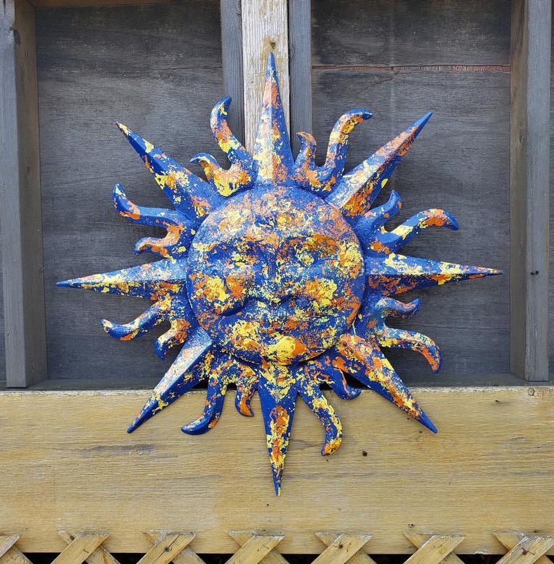 Preferred Sun Wall Art In Sunface Wall Decor Garden Decor Metal Sun Wall Art Outdoor (View 16 of 20)