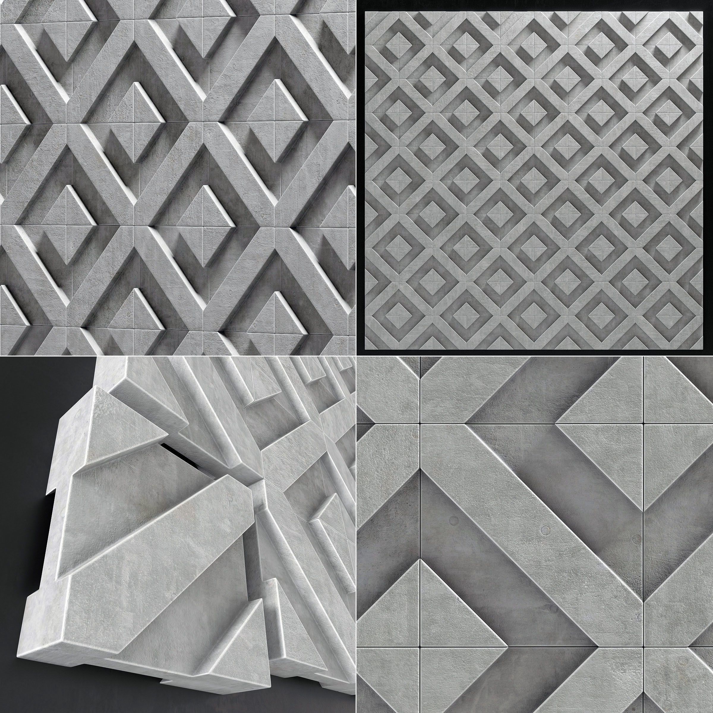 Recent Concrete Wall Art Intended For 3d Wall Decor Concrete Tile Line Big N (View 5 of 20)