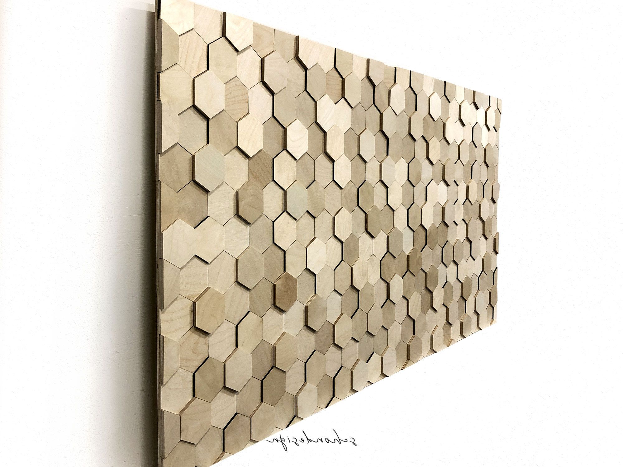 Recent Large Hexagon Wood Wall Art Rustic Wall Decor 3d Wall Art Pertaining To Hexagons Wall Art (View 9 of 20)