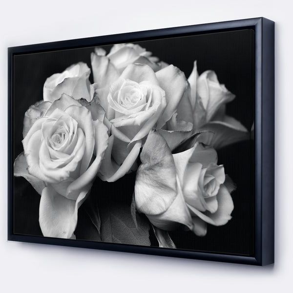 Recent Shop Designart 'bunch Of Roses Black And White' Floral Art For Monochrome Framed Art Prints (View 19 of 20)