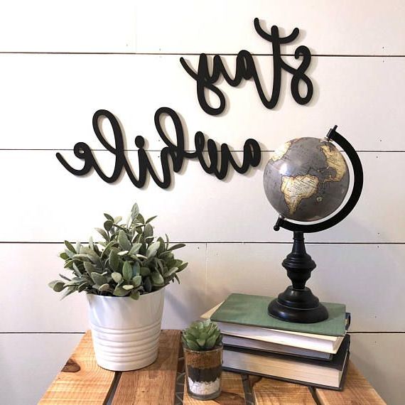 Recent Stay Awhile Wall Decor Wood Cutout Wooden Word Guest Room Intended For Elegant Wood Wall Art (View 15 of 20)