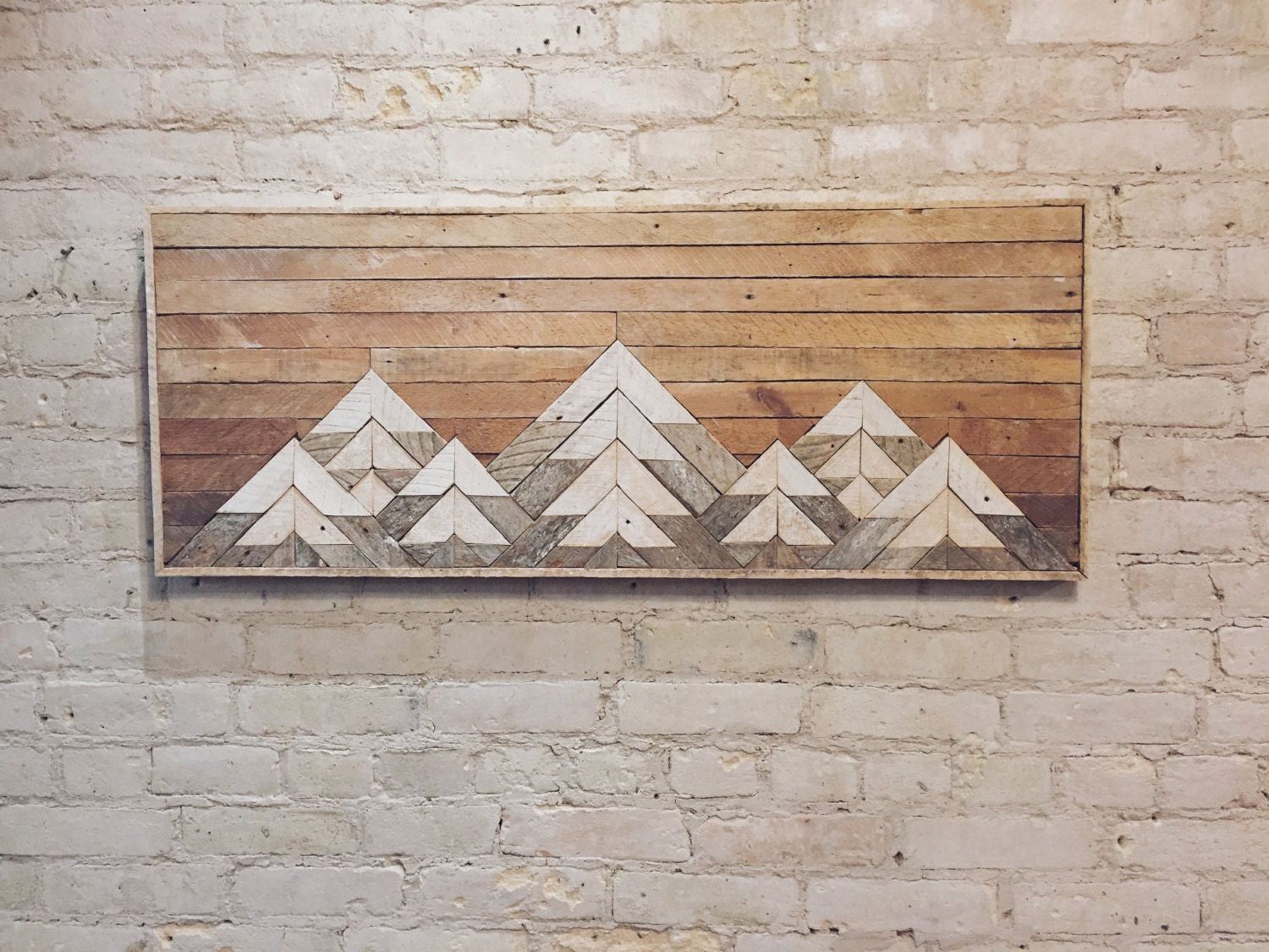 Reclaimed Wood Wall Art, Wall Decor, Twin Headboard, Lath Within Well Known Mountains Wood Wall Art (View 4 of 20)