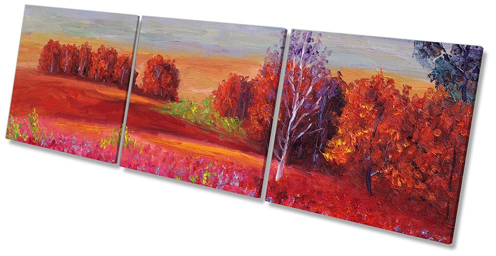 Red Landscape Paint Repro Framed Canvas Print Triple Wall With Trendy Landscape Framed Art Prints (View 11 of 20)