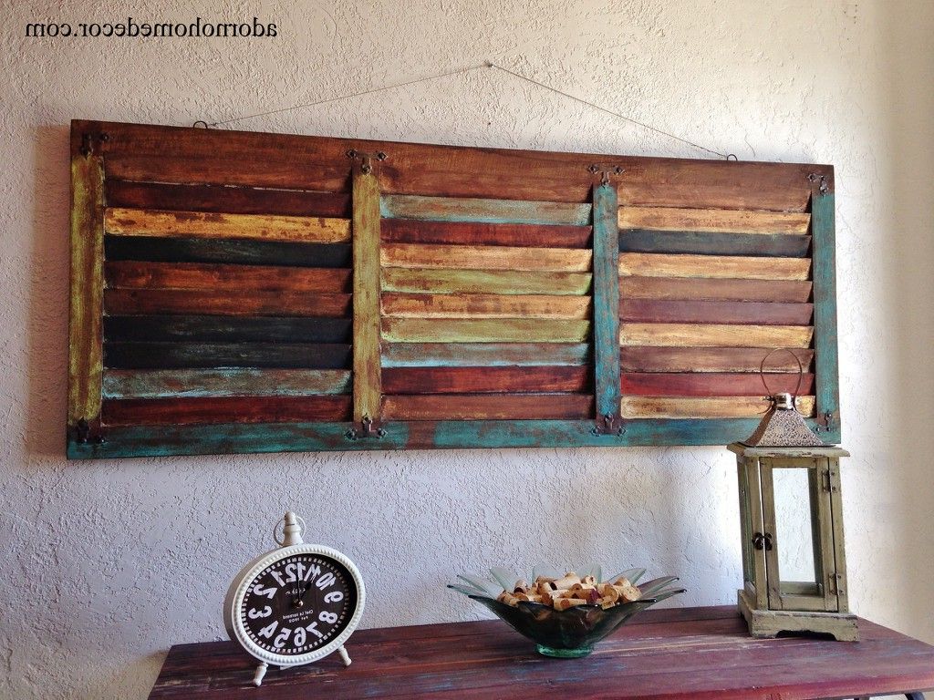 Retro Wood Wall Art Throughout Most Recently Released Rustic Wood Wall Panel Distressed Shutter Antique Vintage (View 17 of 20)