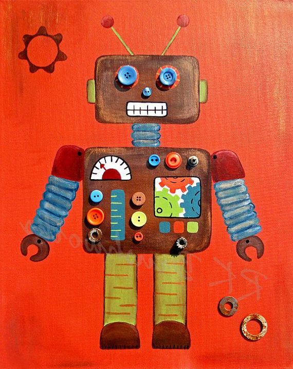 Robot Wall Art With Regard To Most Up To Date Childrens Art Print Rusty Robot 8x10 Childrens (View 10 of 20)