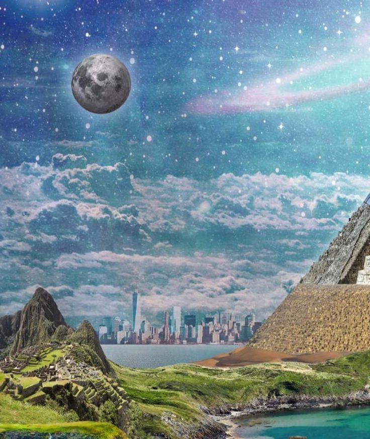Sacred Pyramid Tapestry Alien Scene Wall Hanging Surreal In Fashionable Pyrimids Wall Art (View 14 of 20)