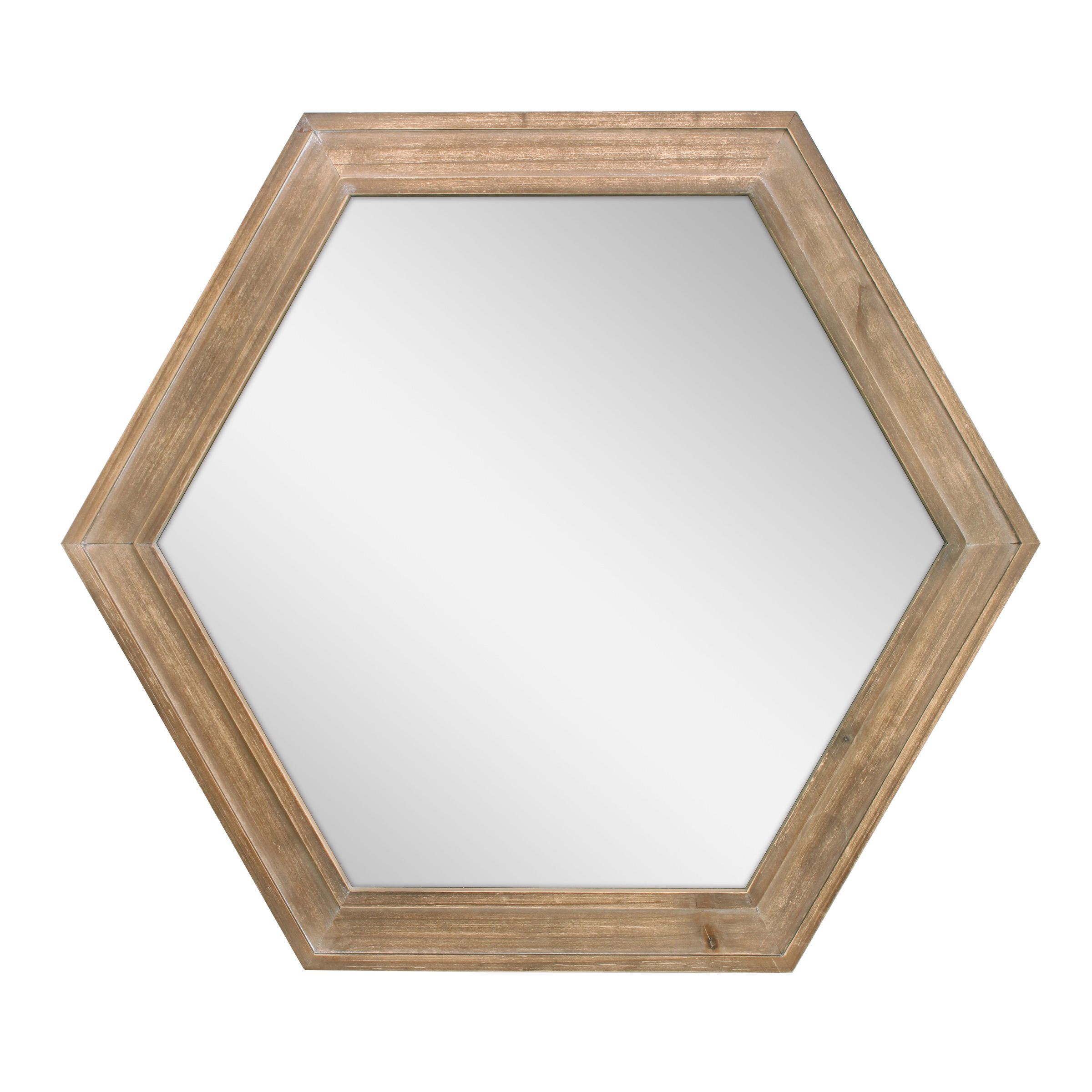Stonebriar Decorative 24" Hexagon Hanging Wall Mirror With Pertaining To Famous Hexagons Wood Wall Art (View 8 of 20)
