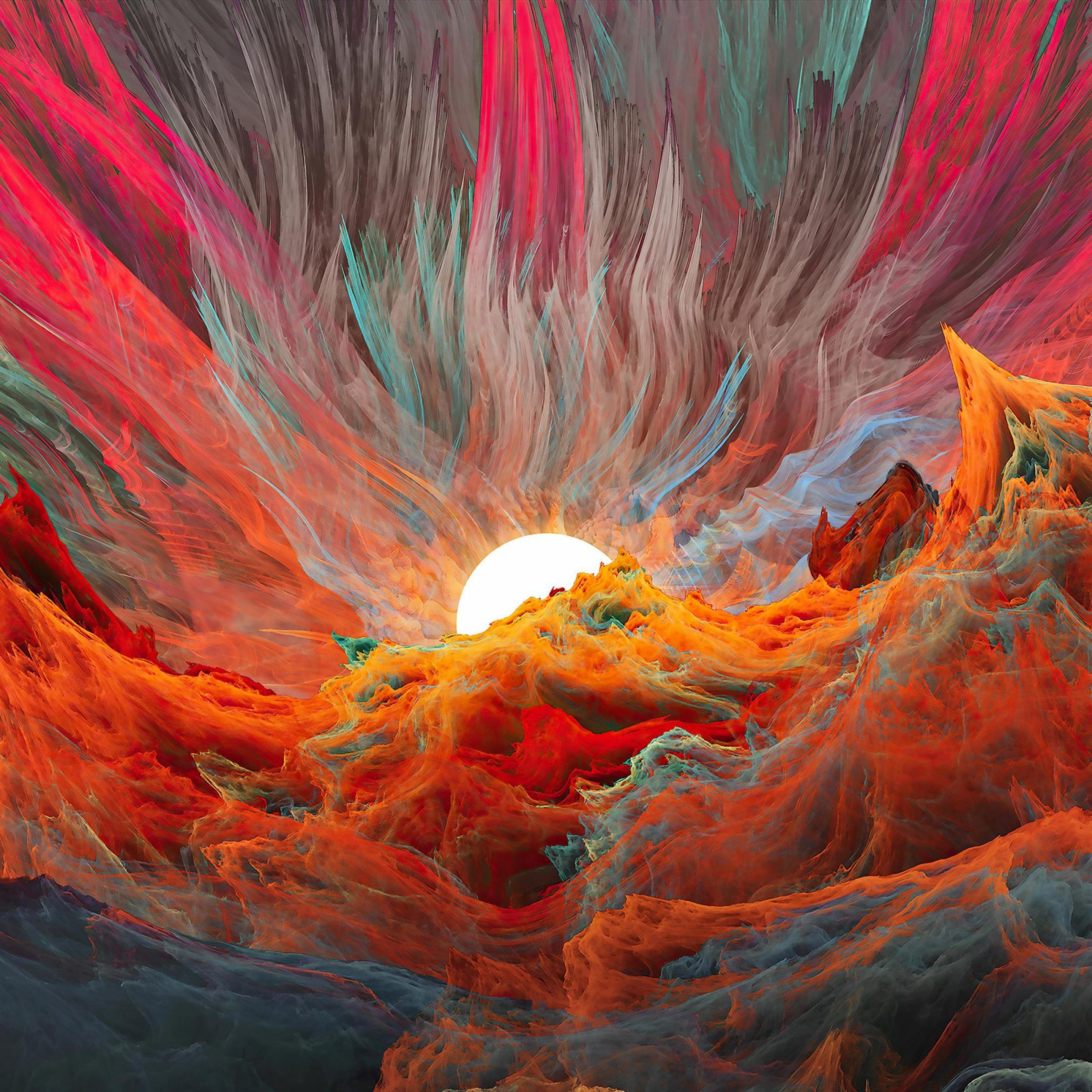 Sunset Abstract Art 4k Wallpaper Throughout Most Current Sunset Wall Art (View 17 of 20)
