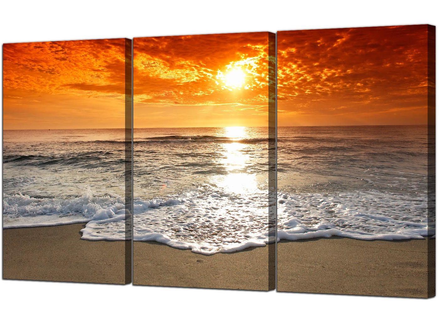 Sunset Wall Art Regarding Widely Used Cheap Beach Sunset Canvas Prints Uk Set Of 3 For Your (View 15 of 20)