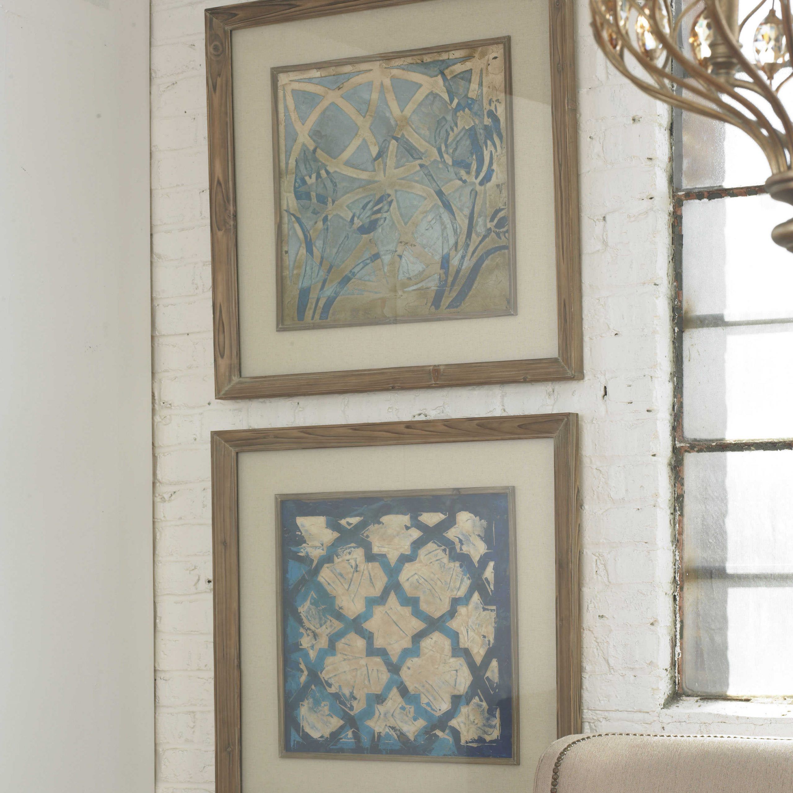 Sunshine Framed Art Prints With Regard To Newest Stained Glass Indigo Framed Prints, S/ (View 7 of 20)