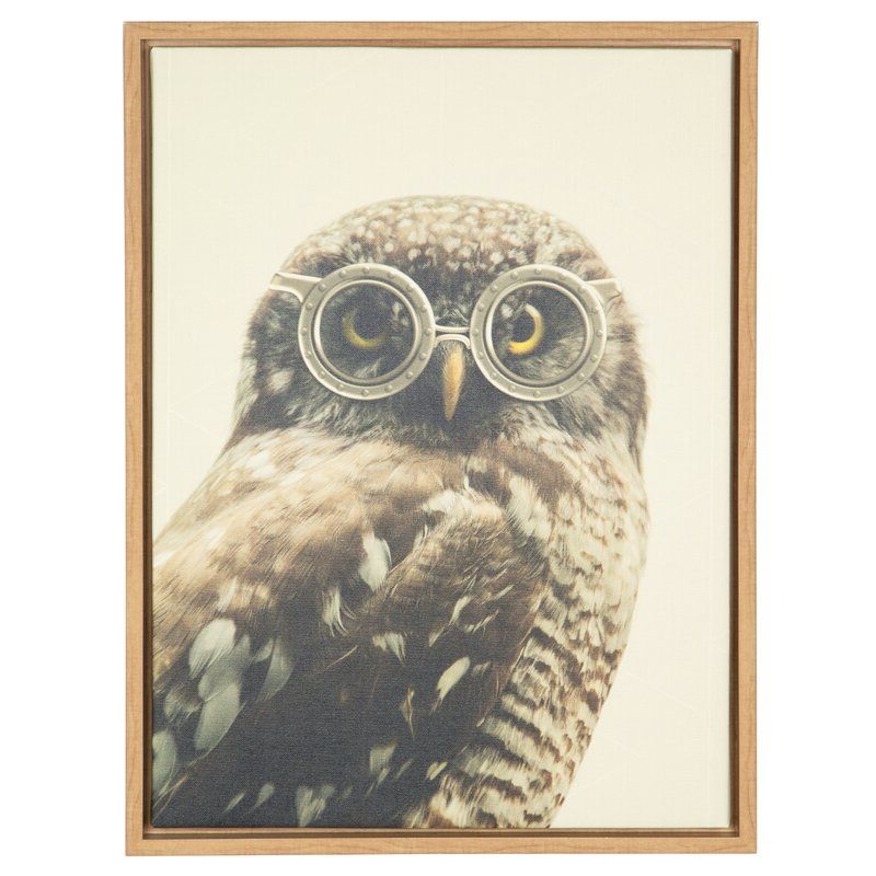 The Owl Framed Art Prints For Well Known Allmodern 'owl Wearing Glasses Portrait' Framed Graphic (View 6 of 20)