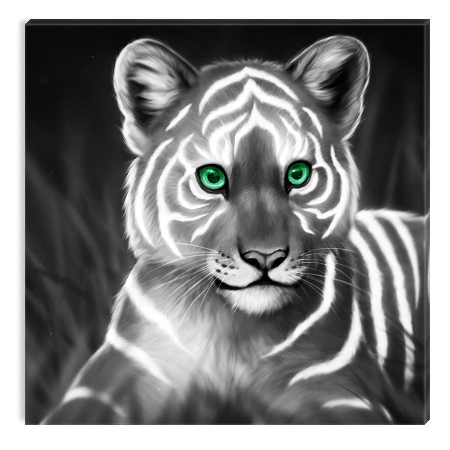 Tiger Wall Art Intended For Recent Startonight Canvas Wall Art Black And White Abstract Tiger (View 12 of 20)