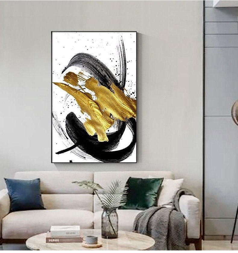 Trendy Abstract Golden Swirls Luxury Nordic Contemporary Wall Art For Swirl Wall Art (View 1 of 20)