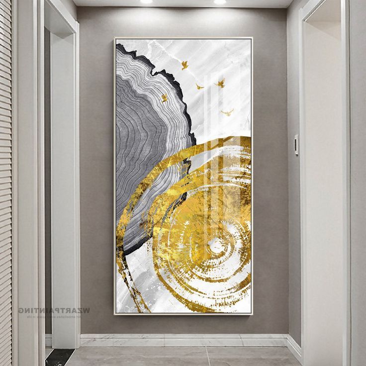 Trendy Frame Wall Art Modern Abstract Gold Birds Annual Ring Inside Modern Framed Art Prints (View 19 of 20)