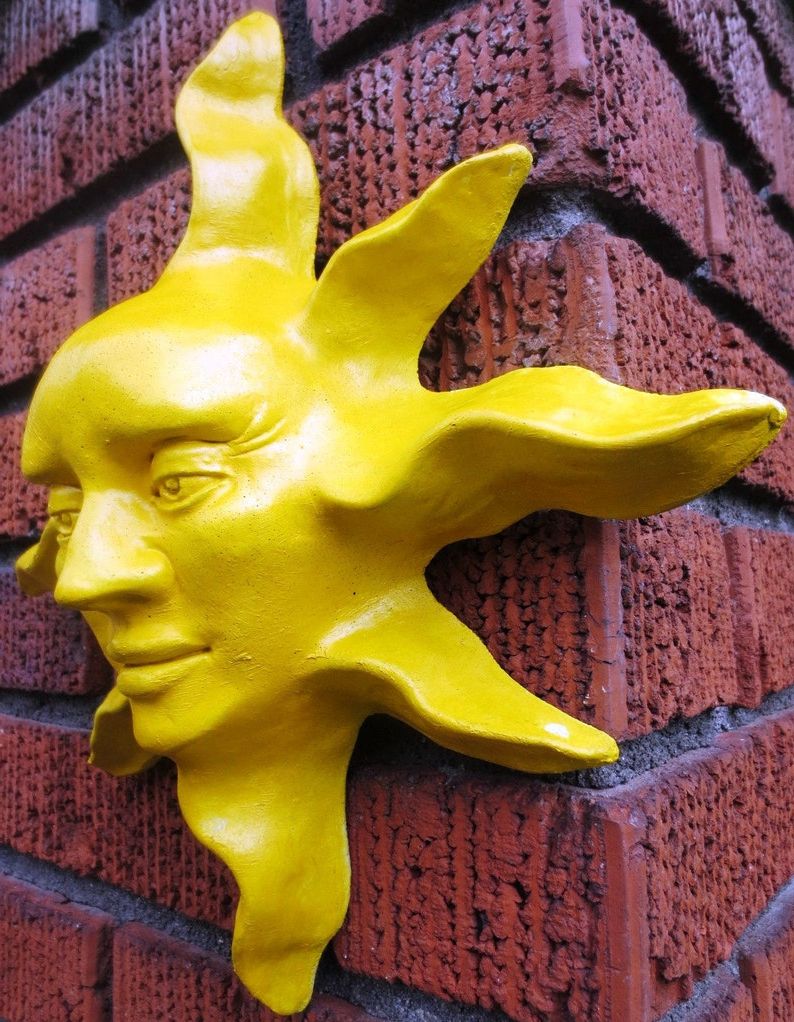 Trendy Sun Wall Art Regarding Handmade Yellow Sun Face Sculpture Wall Art For Home (View 15 of 20)