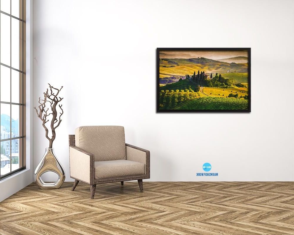 Tuscany, Italy Vineyards Artwork Painting Print Art Frame Intended For Popular Italy Framed Art Prints (View 6 of 20)