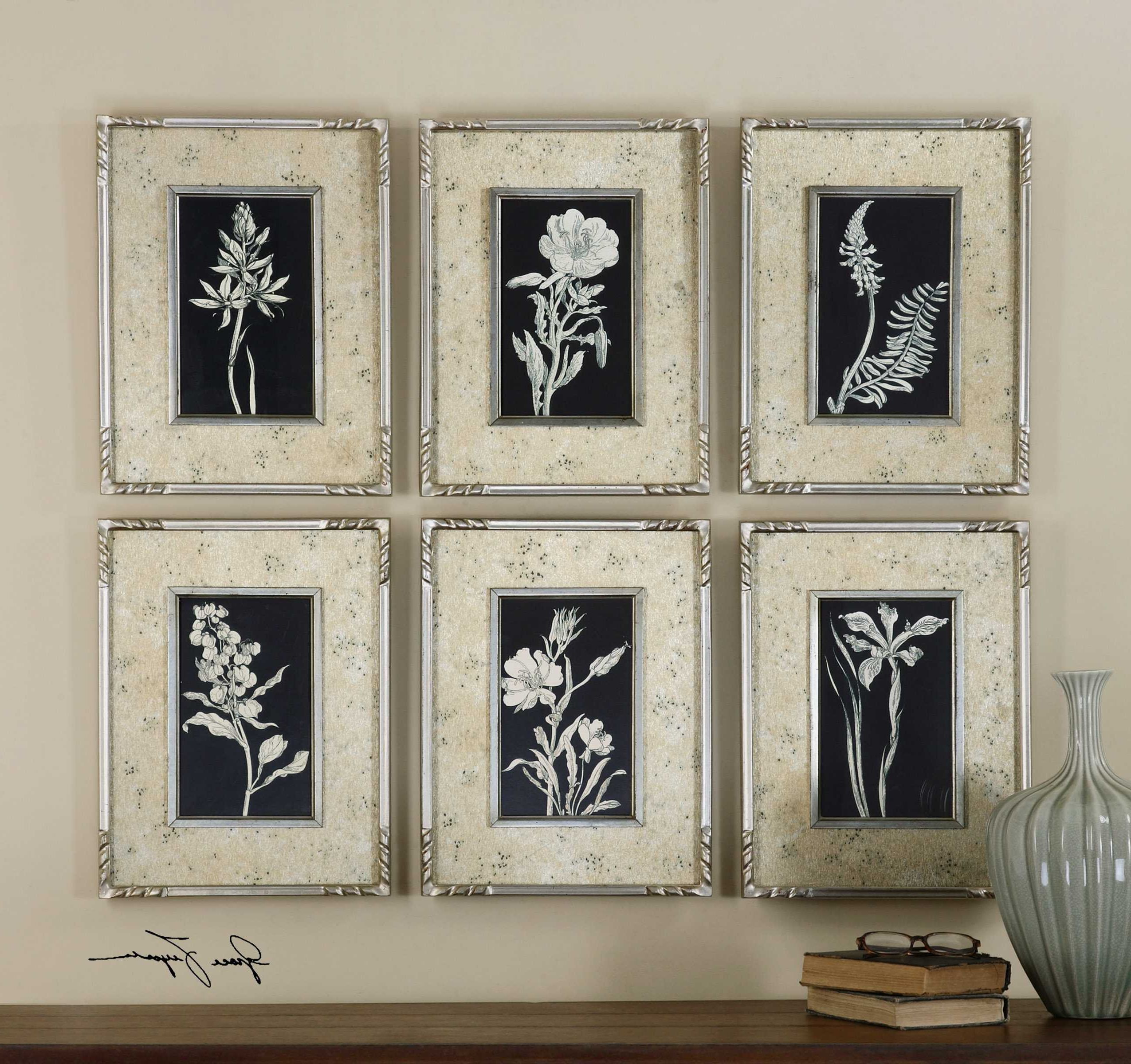 Uttermost Glowing Florals Framed Wall Art (6 Piece Set Pertaining To Most Recently Released Wall Framed Art Prints (View 8 of 20)