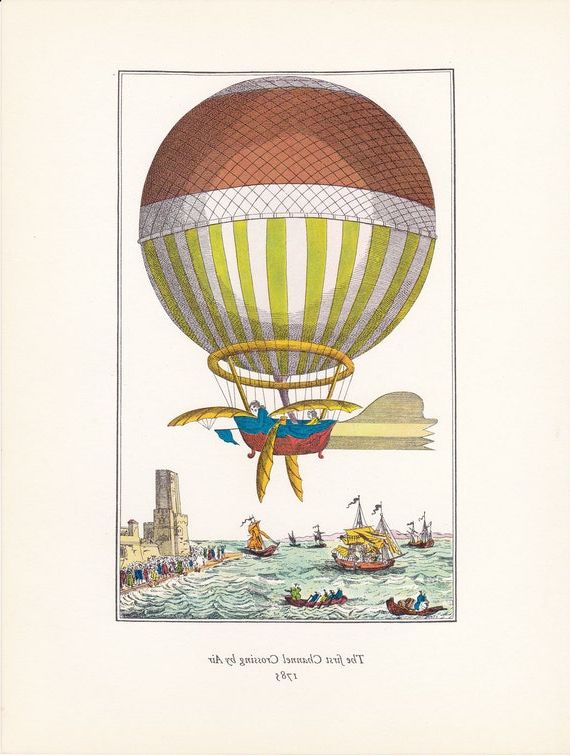 Vintage Balloon Print Hot Air Balloon Transport Inside Recent Balloons Framed Art Prints (View 8 of 20)