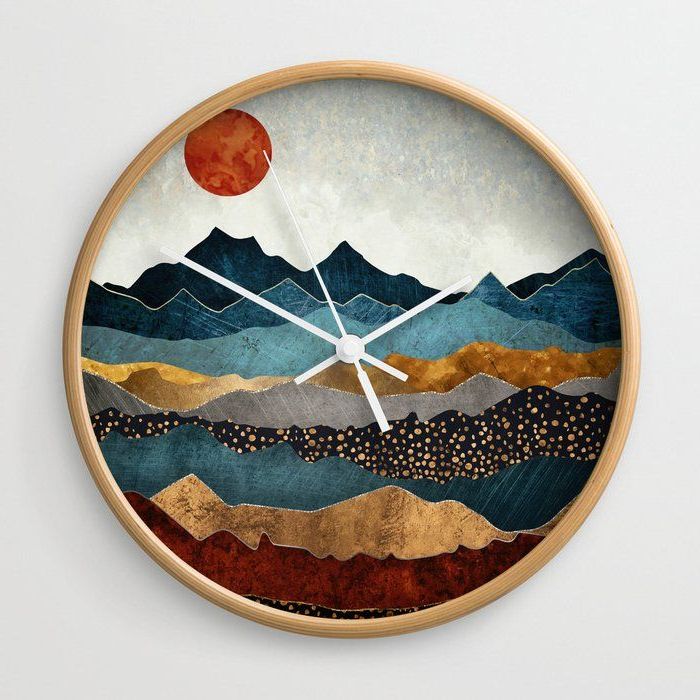 Wall Clock Throughout Amber Dusk Wall Art (View 5 of 20)