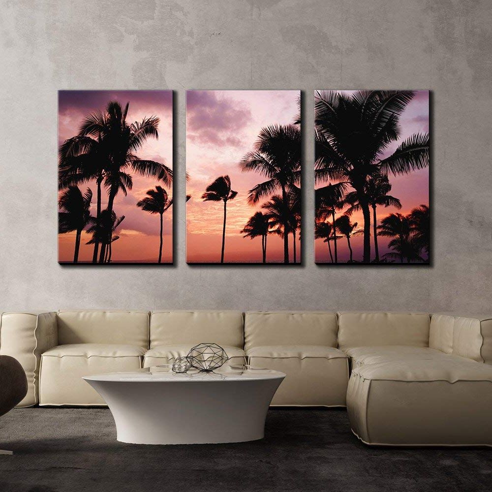 Wall26 3 Piece Canvas Wall Art – Tropical Landscape With Throughout Well Known Palm Leaves Wall Art (View 19 of 20)