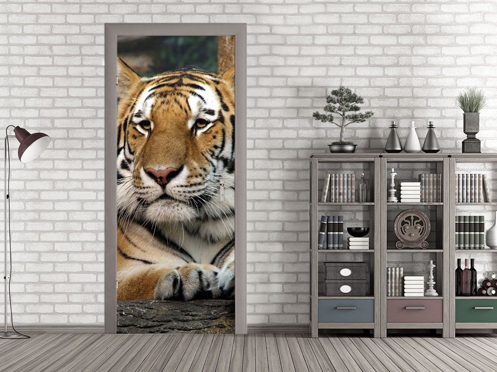 Well Known 3d Animal Tiger Art Door Mural Wallpaper Wall Sticker With Tiger Wall Art (View 13 of 20)
